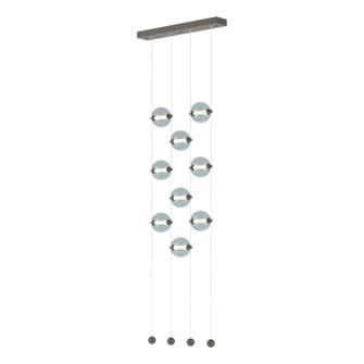 Abacus Abacus 9-Light Ceiling-to-Floor LED Pendant in Dark Smoke (39|139057-LED-STND-07-YL0668)