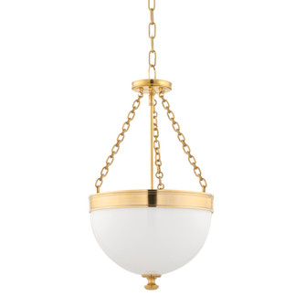 Barrington Three Light Pendant in Aged Brass (70|324-AGB)