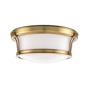 Newport Two Light Flush Mount in Aged Brass (70|6513-AGB)