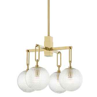 Jewett Four Light Chandelier in Aged Brass (70|7104-AGB) Jewett Four Light Chandelier in Aged Brass (70|7104-AGB)