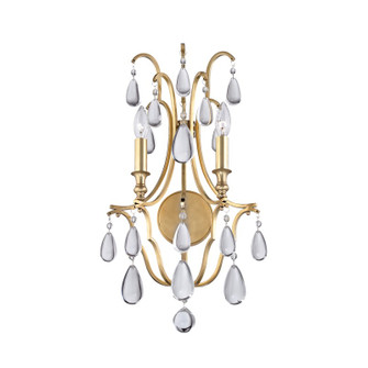 Crawford Two Light Wall Sconce in Aged Brass (70|9302-AGB)