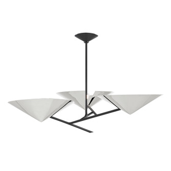 Equilibrium Three Light Chandelier in Polished Nickel/Black (70|9740-PN/BK)