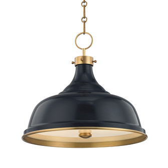 Painted No. 1 Three Light Pendant in Aged Brass (70|MDS300-AGB/DBL)