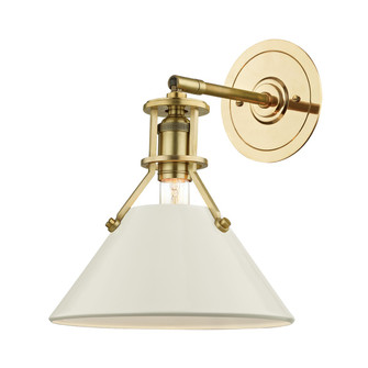 Painted No.2 One Light Wall Sconce in Aged Brass/Off White (70|MDS350-AGB/OW)
