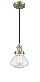 Franklin Restoration One Light Mini Pendant in Antique Brass (405|201C-AB-G324)