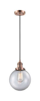 Franklin Restoration LED Mini Pendant in Antique Copper (405|201C-AC-G202-8-LED)