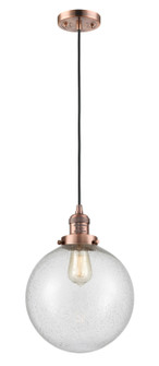 Franklin Restoration LED Mini Pendant in Antique Copper (405|201C-AC-G204-10-LED)