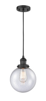 Franklin Restoration One Light Mini Pendant in Matte Black (405|201C-BK-G204-8)