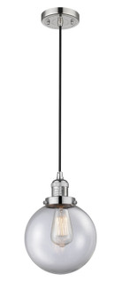 Franklin Restoration One Light Mini Pendant in Polished Nickel (405|201C-PN-G202-8)