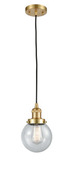 Franklin Restoration One Light Mini Pendant in Satin Gold (405|201C-SG-G204-6)