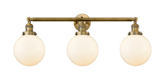 Franklin Restoration Three Light Bath Vanity in Brushed Brass (405|205-BB-G201-8)