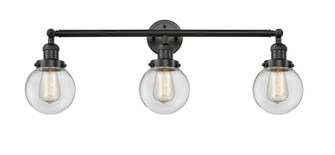 Franklin Restoration Three Light Bath Vanity in Matte Black (405|205-BK-G202-6)