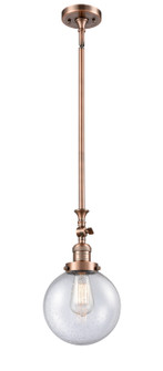 Franklin Restoration One Light Mini Pendant in Antique Copper (405|206-AC-G204-8)