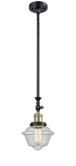 Franklin Restoration One Light Mini Pendant in Black Antique Brass (405|206-BAB-G534)