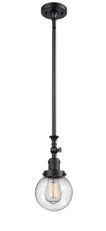 Franklin Restoration One Light Mini Pendant in Matte Black (405|206-BK-G204-6)