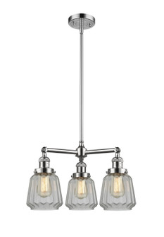 Franklin Restoration Three Light Chandelier in Polished Chrome (405|207-PC-G142)
