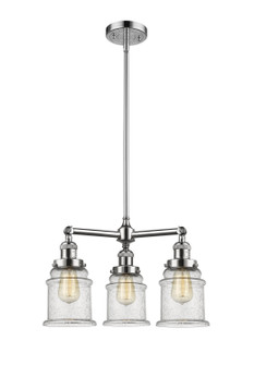 Franklin Restoration Three Light Chandelier in Polished Chrome (405|207-PC-G184)