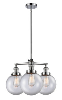Franklin Restoration Three Light Chandelier in Polished Chrome (405|207-PC-G202-8)