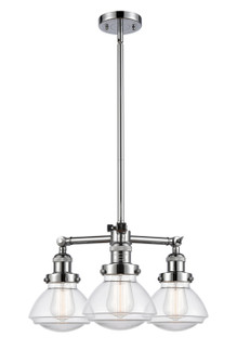 Franklin Restoration Three Light Chandelier in Polished Chrome (405|207-PC-G322)