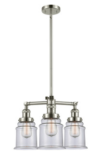 Franklin Restoration Three Light Chandelier in Polished Nickel (405|207-PN-G182)