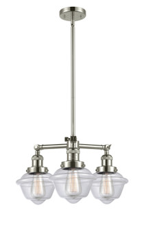 Franklin Restoration Three Light Chandelier in Polished Nickel (405|207-PN-G532)