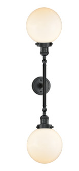Franklin Restoration LED Bath Vanity in Matte Black (405|208L-BK-G201-8-LED)