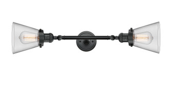 Franklin Restoration Two Light Bath Vanity in Matte Black (405|208L-BK-G62)