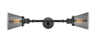 Franklin Restoration Two Light Bath Vanity in Matte Black (405|208L-BK-G63)