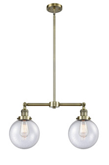 Franklin Restoration LED Island Pendant in Antique Brass (405|209-AB-G204-8-LED)