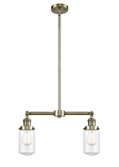 Franklin Restoration Two Light Island Pendant in Antique Brass (405|209-AB-G312)