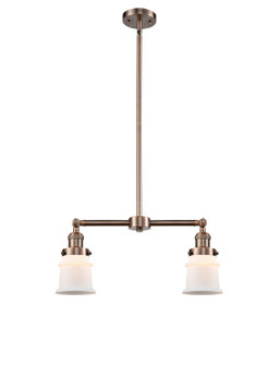 Franklin Restoration Two Light Island Pendant in Antique Copper (405|209-AC-G181S)