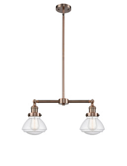 Franklin Restoration Two Light Island Pendant in Antique Copper (405|209-AC-G324)