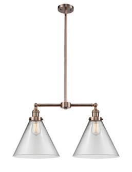 Franklin Restoration Two Light Island Pendant in Antique Copper (405|209-AC-G42-L)
