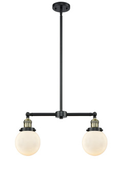 Franklin Restoration Two Light Island Pendant in Black Antique Brass (405|209-BAB-G201-6)