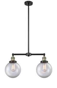 Franklin Restoration LED Island Pendant in Black Antique Brass (405|209-BAB-G202-8-LED)