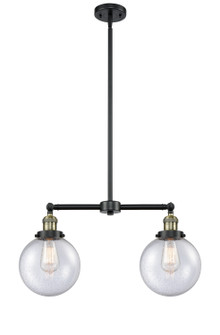 Franklin Restoration Two Light Island Pendant in Black Antique Brass (405|209-BAB-G204-8)