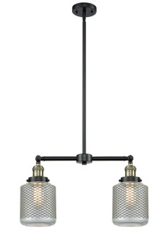 Franklin Restoration Two Light Island Pendant in Black Antique Brass (405|209-BAB-G262)