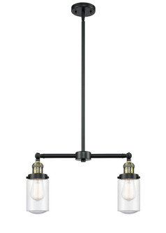 Franklin Restoration Two Light Island Pendant in Black Antique Brass (405|209-BAB-G314)