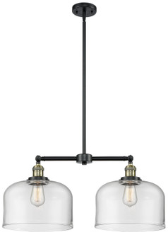 Franklin Restoration Two Light Island Pendant in Black Antique Brass (405|209-BAB-G72-L)