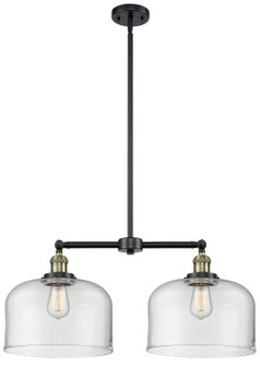 Franklin Restoration Two Light Island Pendant in Black Antique Brass (405|209-BAB-G72-L)
