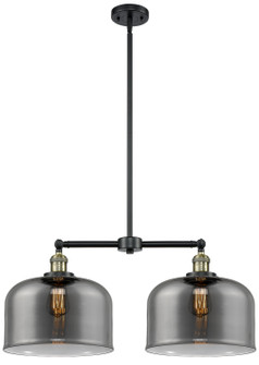 Franklin Restoration Two Light Island Pendant in Black Antique Brass (405|209-BAB-G73-L)