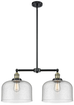 Franklin Restoration Two Light Island Pendant in Black Antique Brass (405|209-BAB-G74-L)