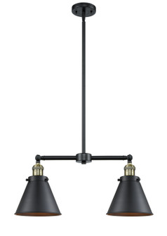 Franklin Restoration Two Light Island Pendant in Black Antique Brass (405|209-BAB-M13-BK)