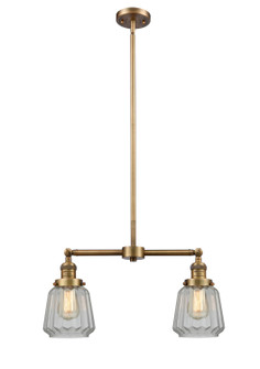 Franklin Restoration Two Light Island Pendant in Brushed Brass (405|209-BB-G142)