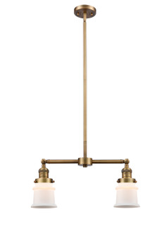 Franklin Restoration Two Light Island Pendant in Brushed Brass (405|209-BB-G181S)