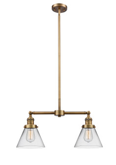 Franklin Restoration Two Light Island Pendant in Brushed Brass (405|209-BB-G42)