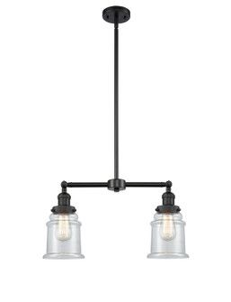 Franklin Restoration Two Light Island Pendant in Matte Black (405|209-BK-G182)