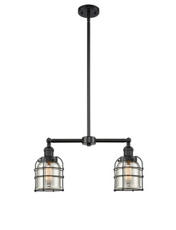 Franklin Restoration Two Light Island Pendant in Matte Black (405|209-BK-G58-CE)