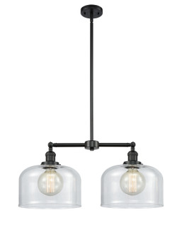 Franklin Restoration Two Light Island Pendant in Matte Black (405|209-BK-G72-L)