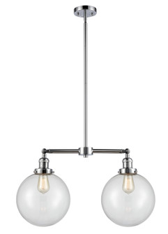 Franklin Restoration Two Light Island Pendant in Polished Chrome (405|209-PC-G202-10)